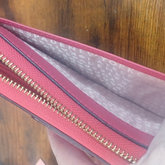 Like New! Kate Spade Wellesley Neda Zip Around Wallet hot pink pillbox red color - Picture 11 of 11